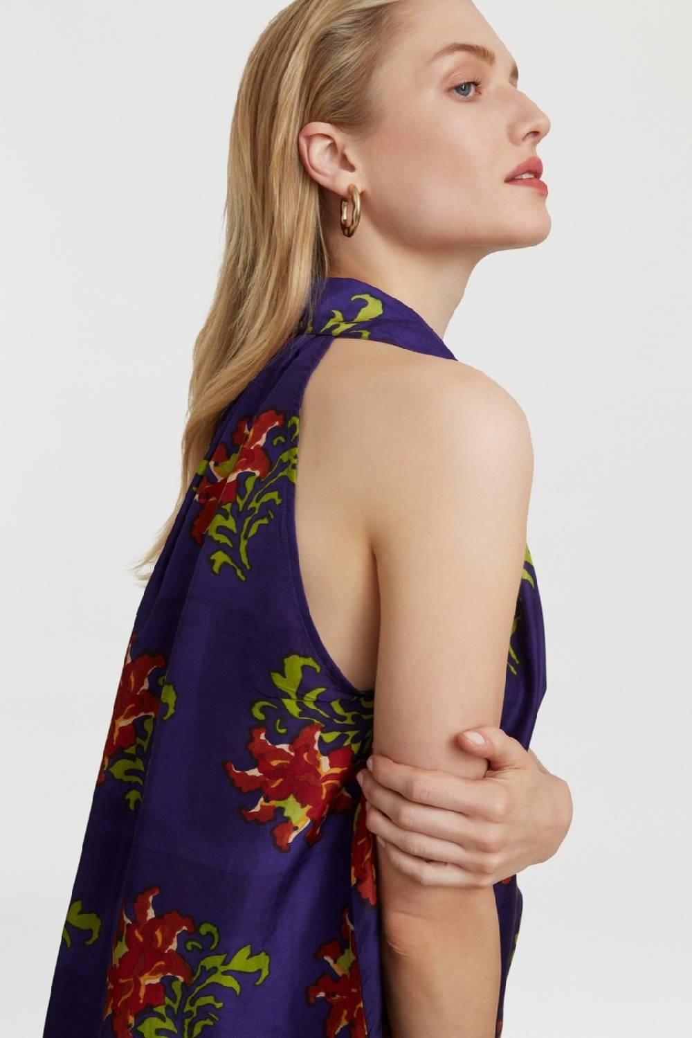 Lisa Corti camicia ava tangeri flower purple In Saldo