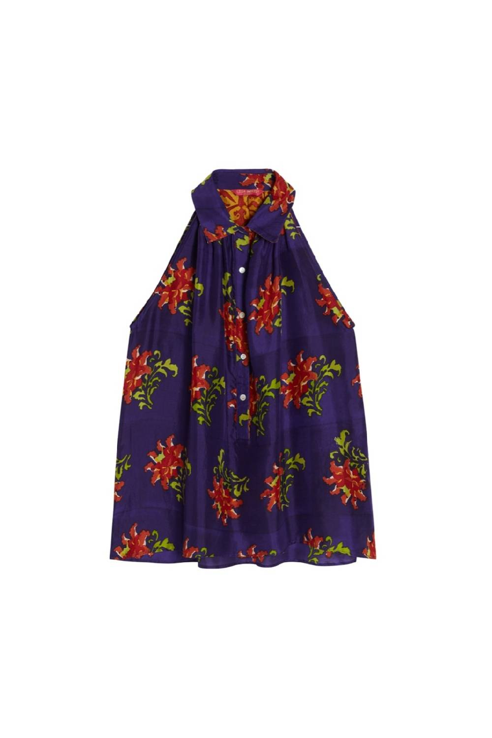 Lisa Corti camicia ava tangeri flower purple In Saldo