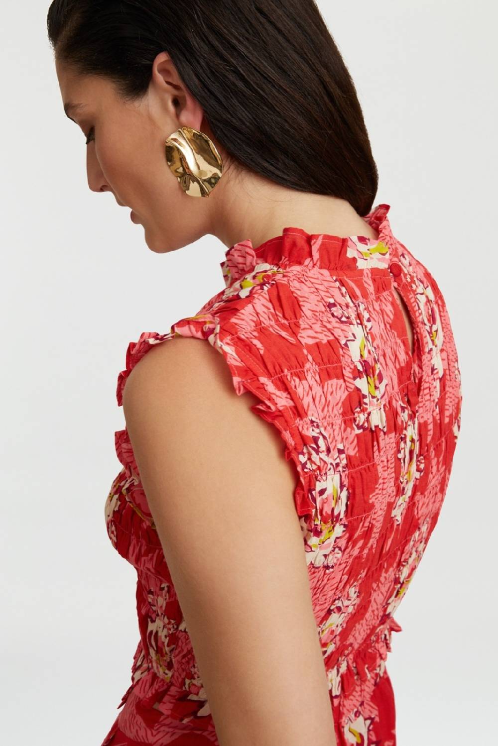 Lisa Corti top pineapple star flower red Prezzo di fabbrica