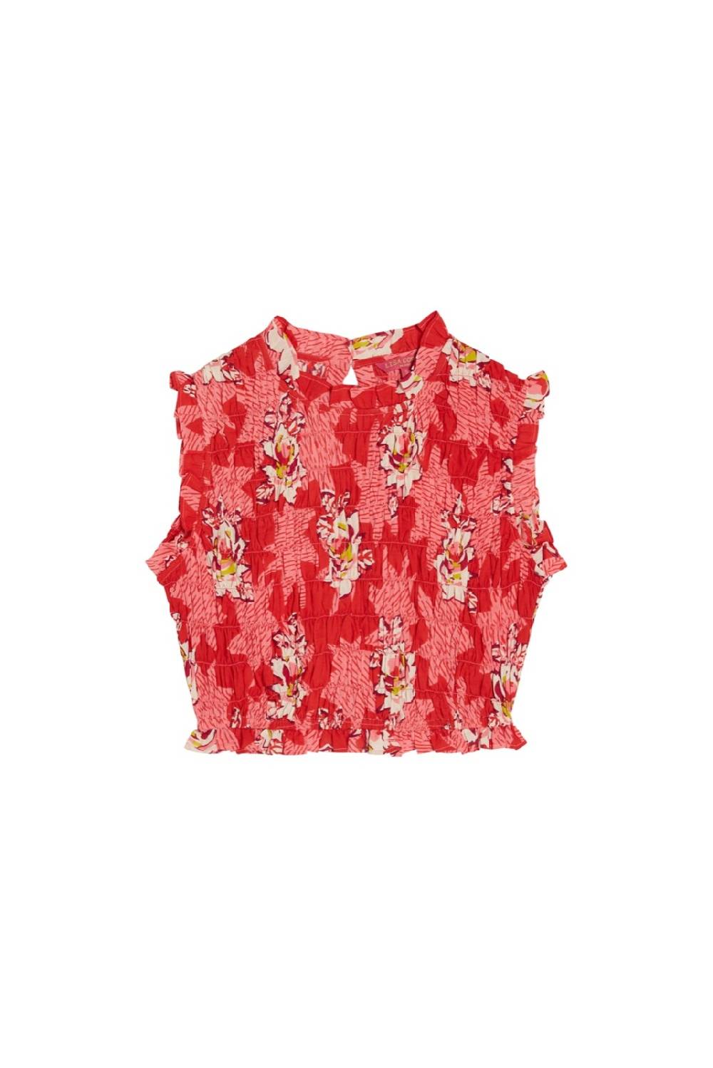 Lisa Corti top pineapple star flower red Prezzo di fabbrica
