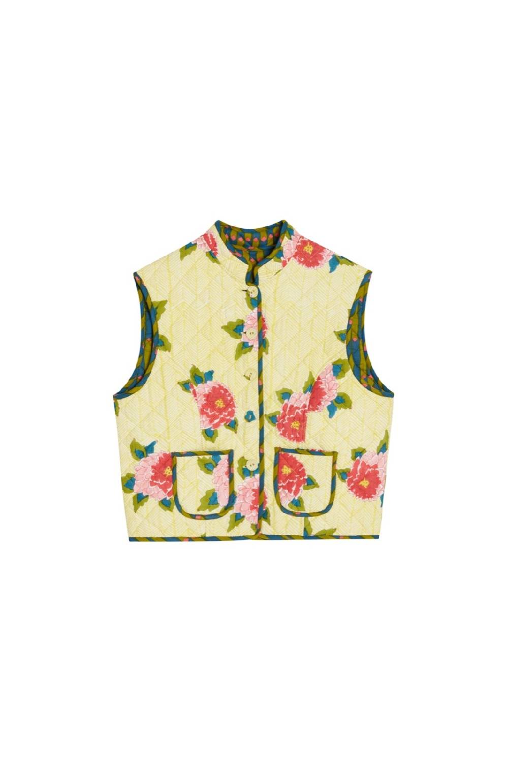 Lisa Corti gilet jaipur barwara light yellow Comprare a buon mercato