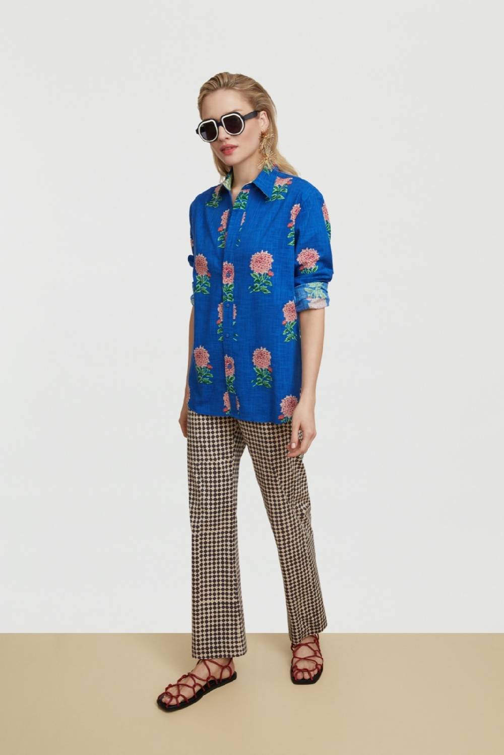 Lisa Corti camicia acapulco mamagoto royal blue Grande vendita