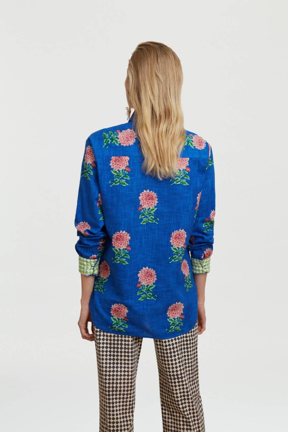 Lisa Corti camicia acapulco mamagoto royal blue Grande vendita