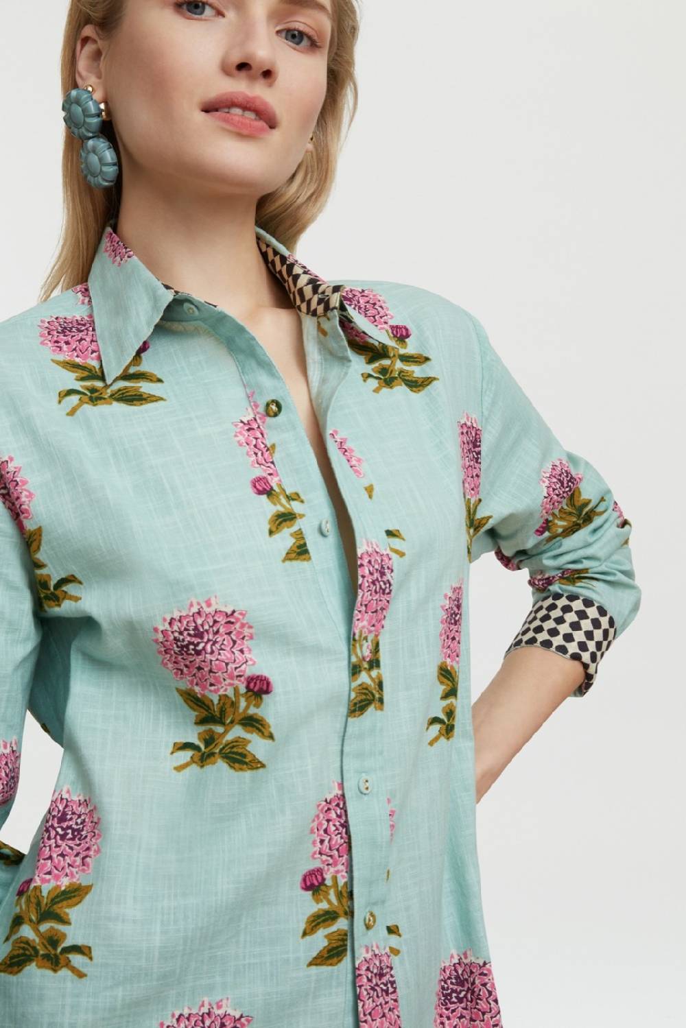 Lisa Corti camicia acapulco mamagoto celadon Flash Sale