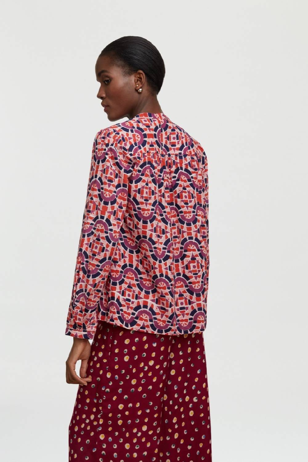 Lisa Corti camicia batumi folk mirror purple Shopping online