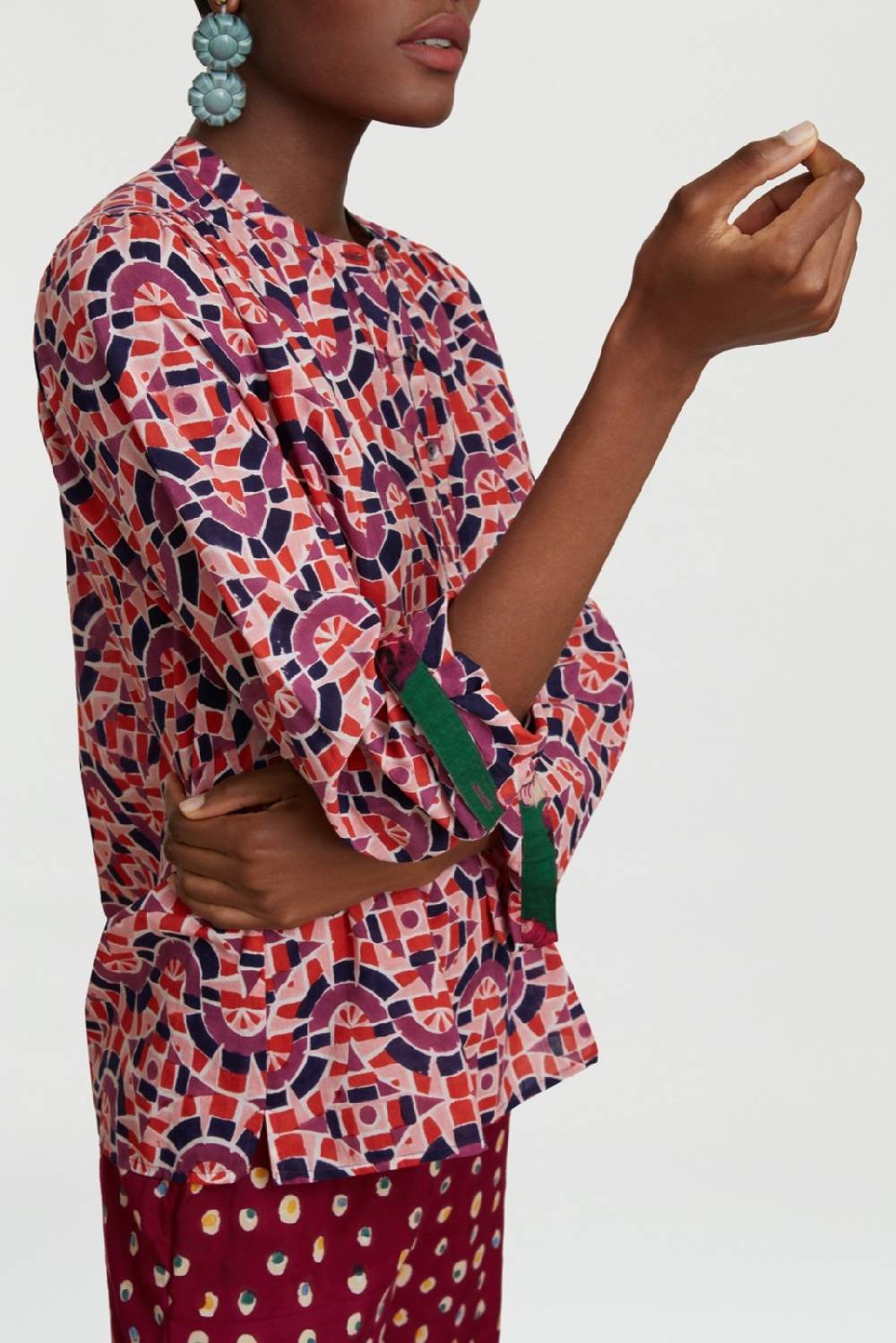 Lisa Corti camicia batumi folk mirror purple Shopping online
