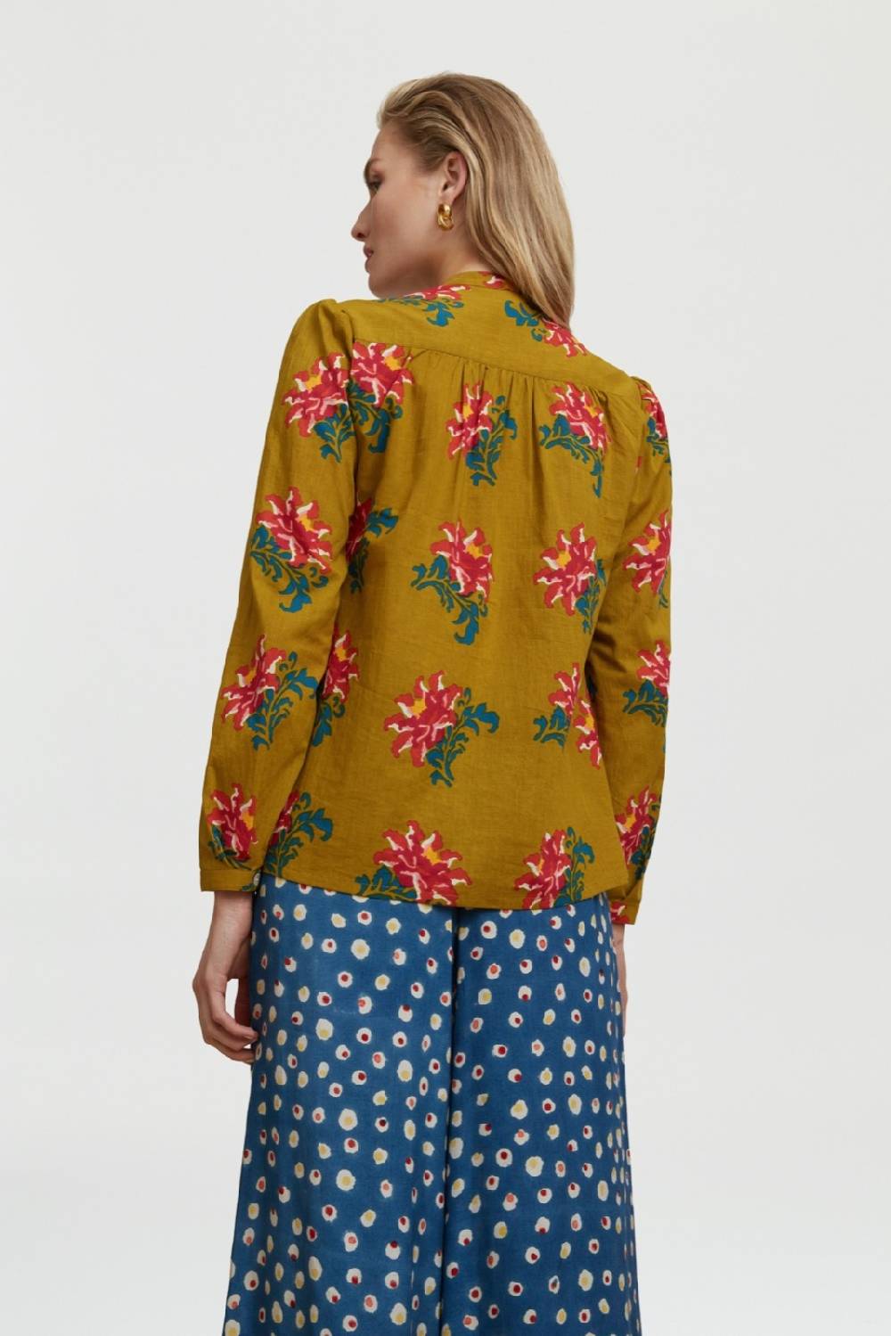 Lisa Corti camicia batumi tangeri rose olive green Vendite stagionali