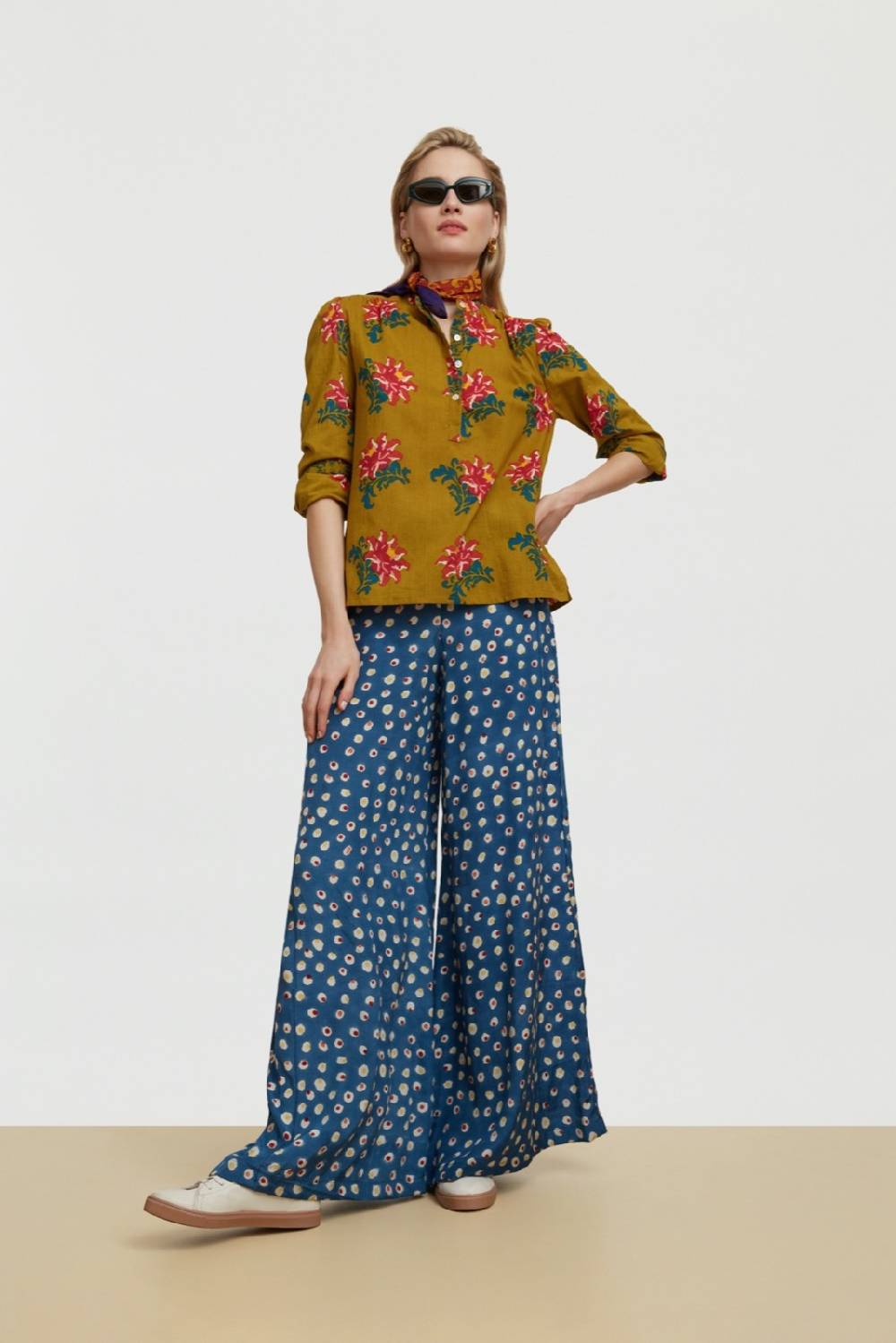 Lisa Corti camicia batumi tangeri rose olive green Vendite stagionali