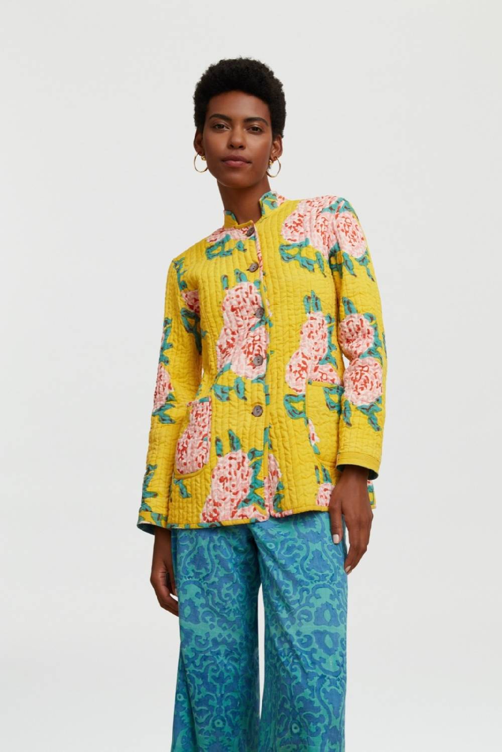 Lisa Corti giacca reversibile jhodpuri leopard flower yellow Cyber Monday