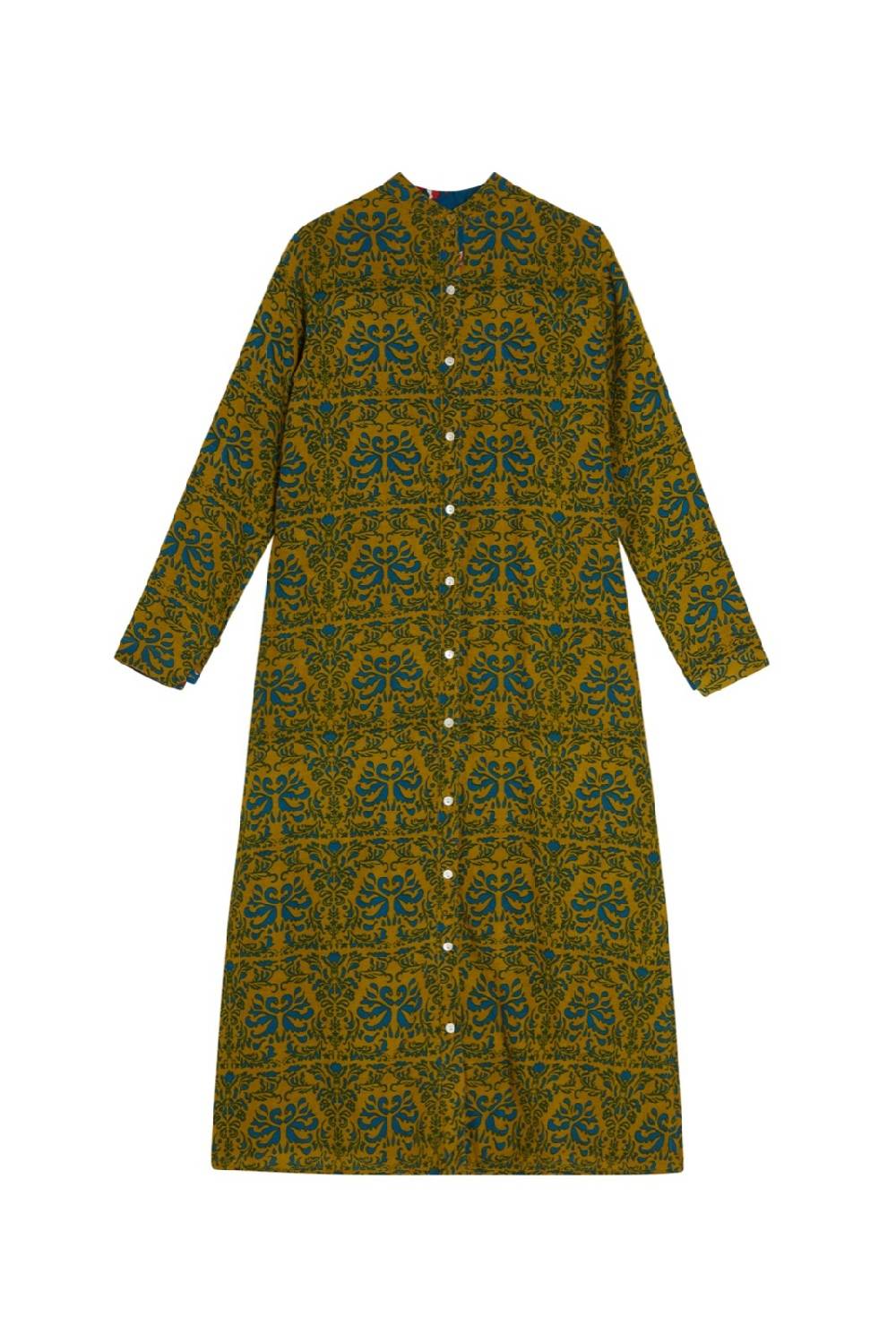 Lisa Corti caftano lungo aperto tangeri damask olive green Offerta San Valentino