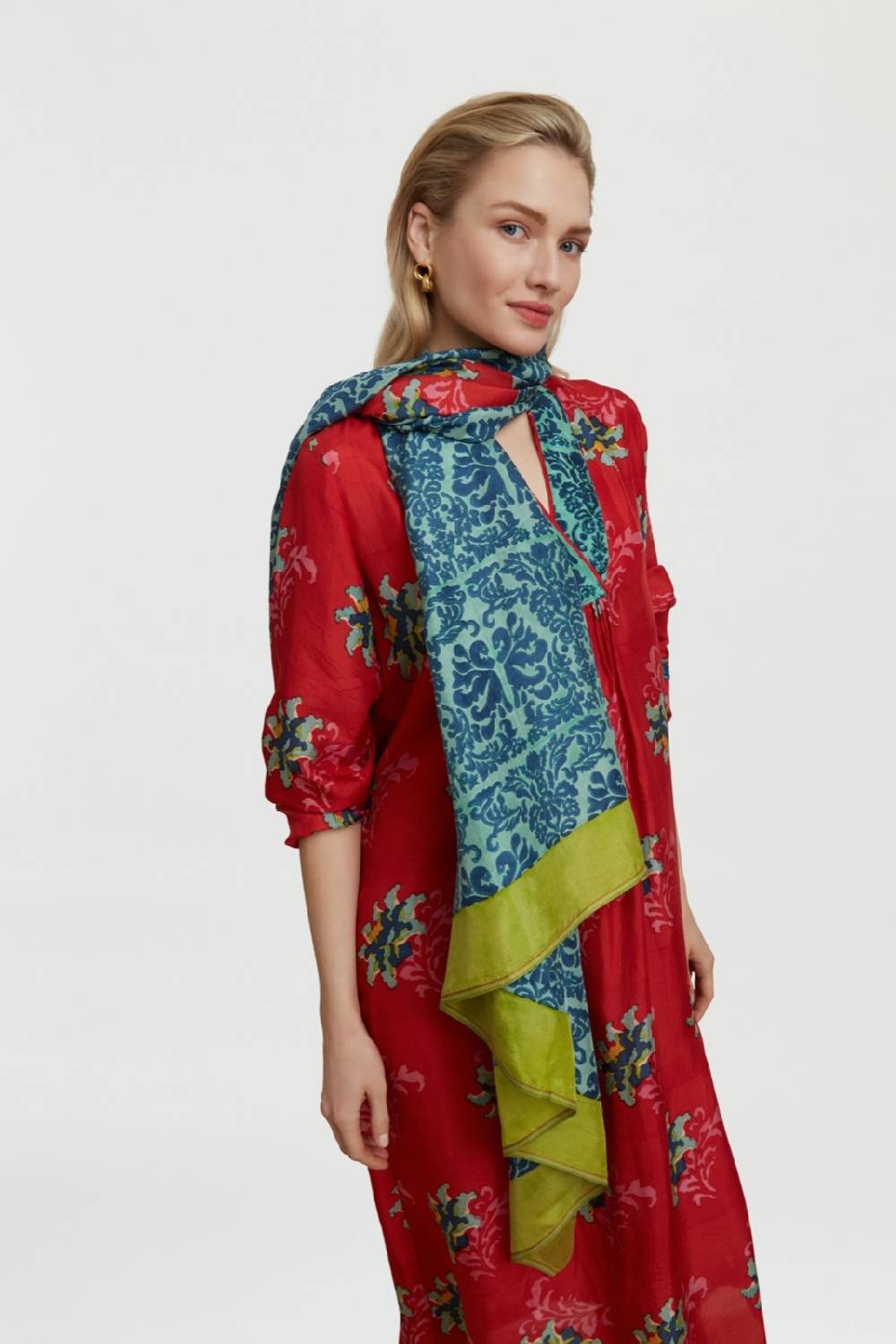 Lisa Corti caftano radha tangeri flower coral Grandi sconti