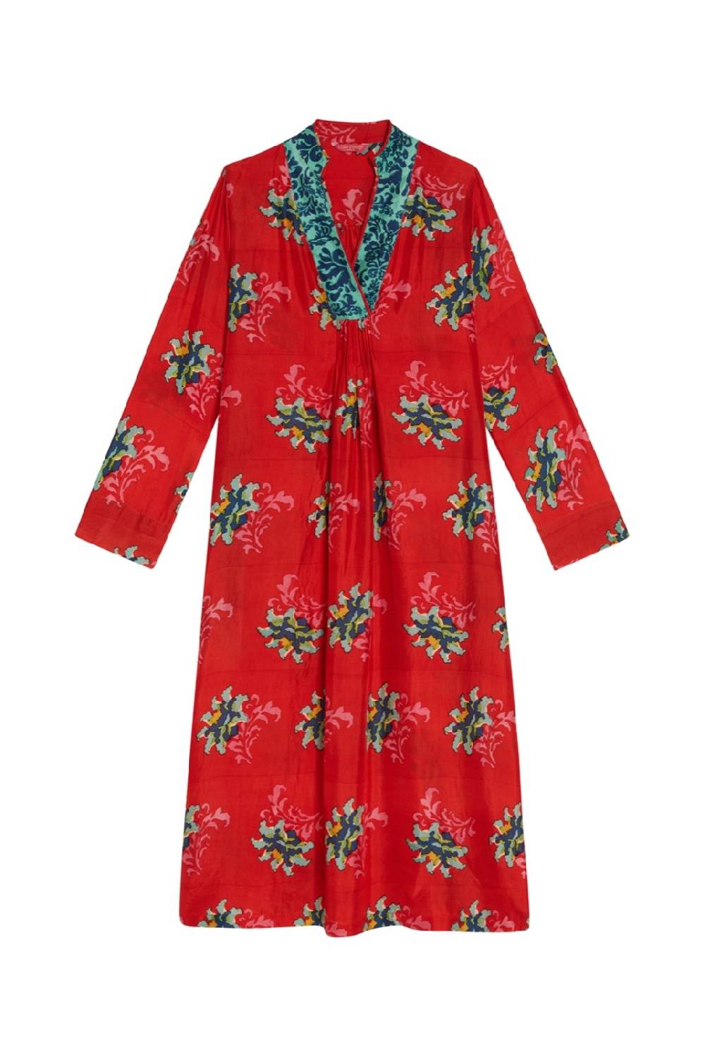 Lisa Corti caftano radha tangeri flower coral Grandi sconti