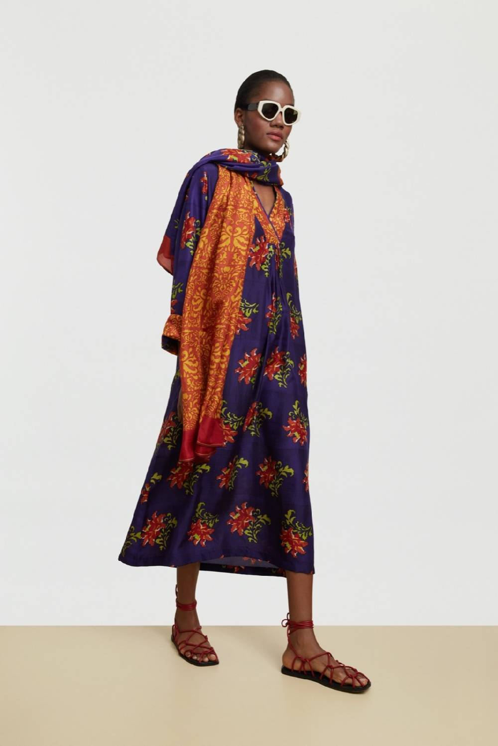 Lisa Corti caftano radha tangeri flower purple Bestseller
