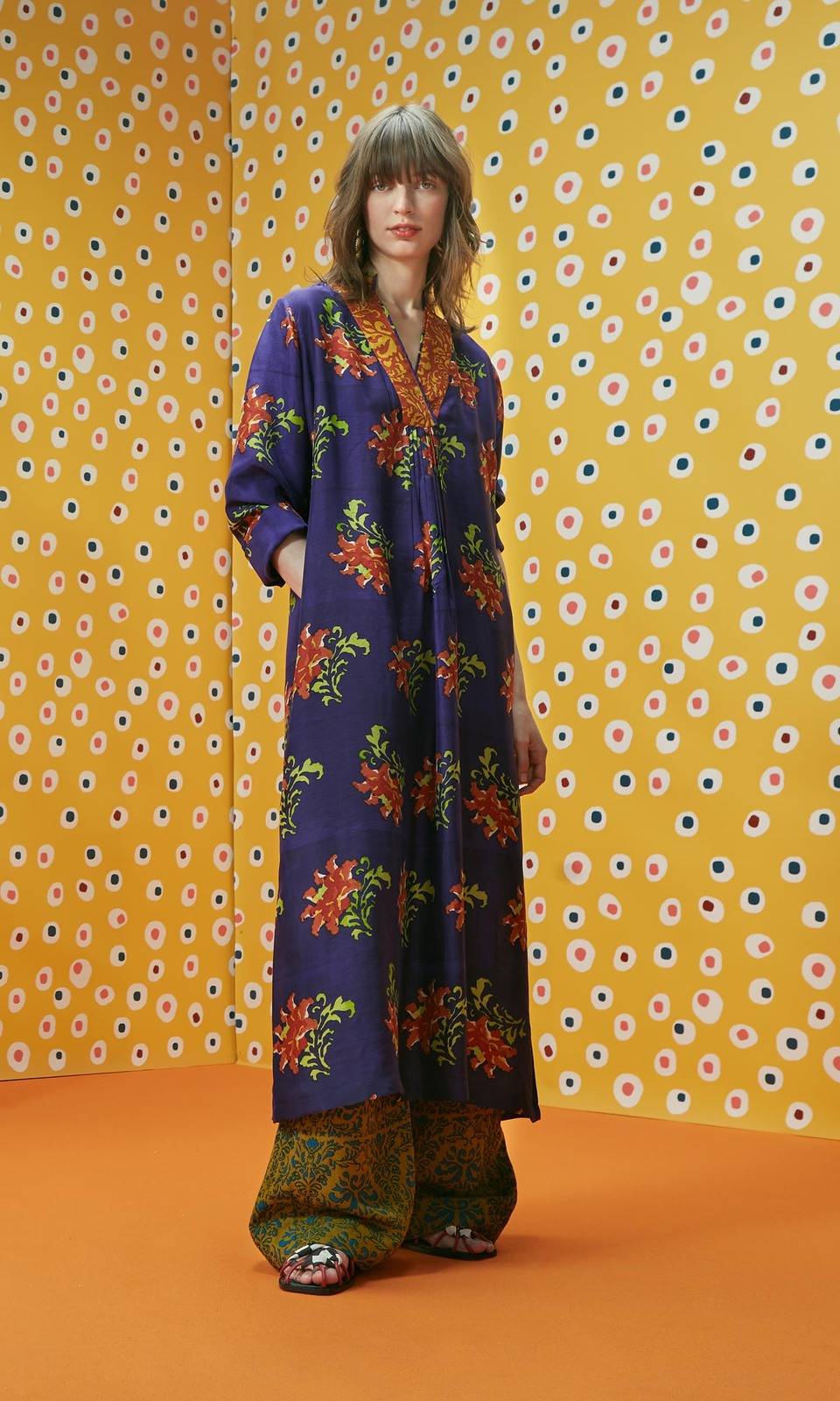 Lisa Corti caftano radha tangeri flower purple Bestseller