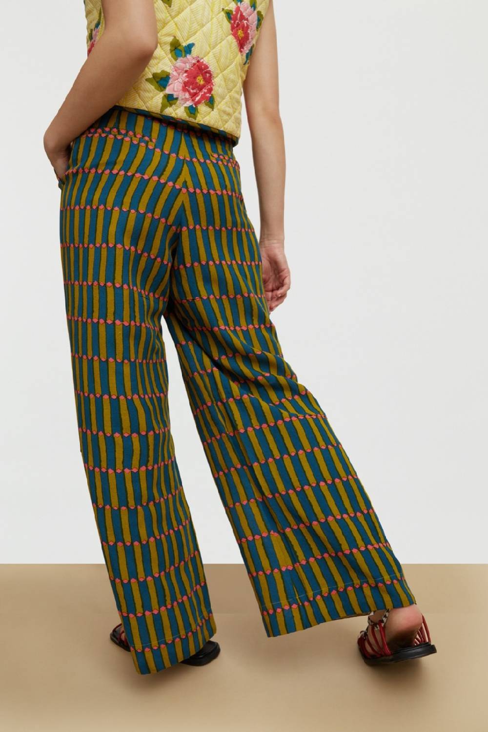 Lisa Corti pantalone theresa diamnod stripes acid green Offerte speciali