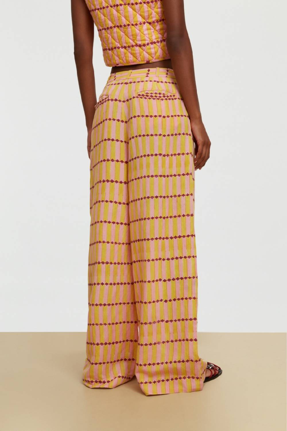 Lisa Corti pantalone theresa diamond stripes light yellow Enormi risparmi
