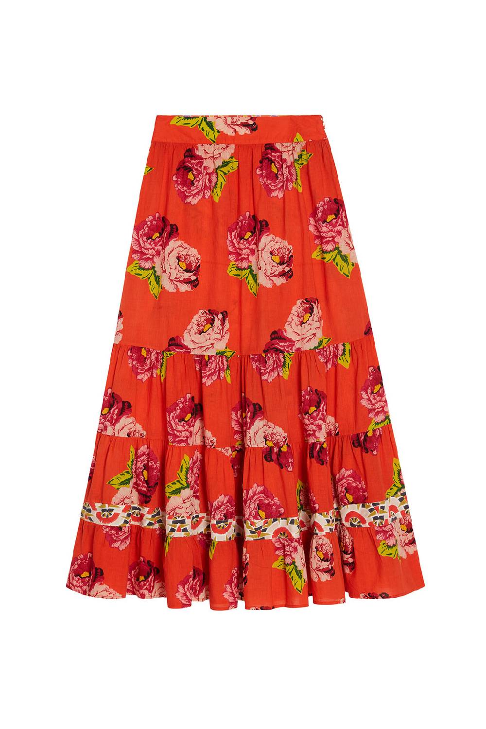 Lisa Corti gonna lehenga folk rose coral Latest stili