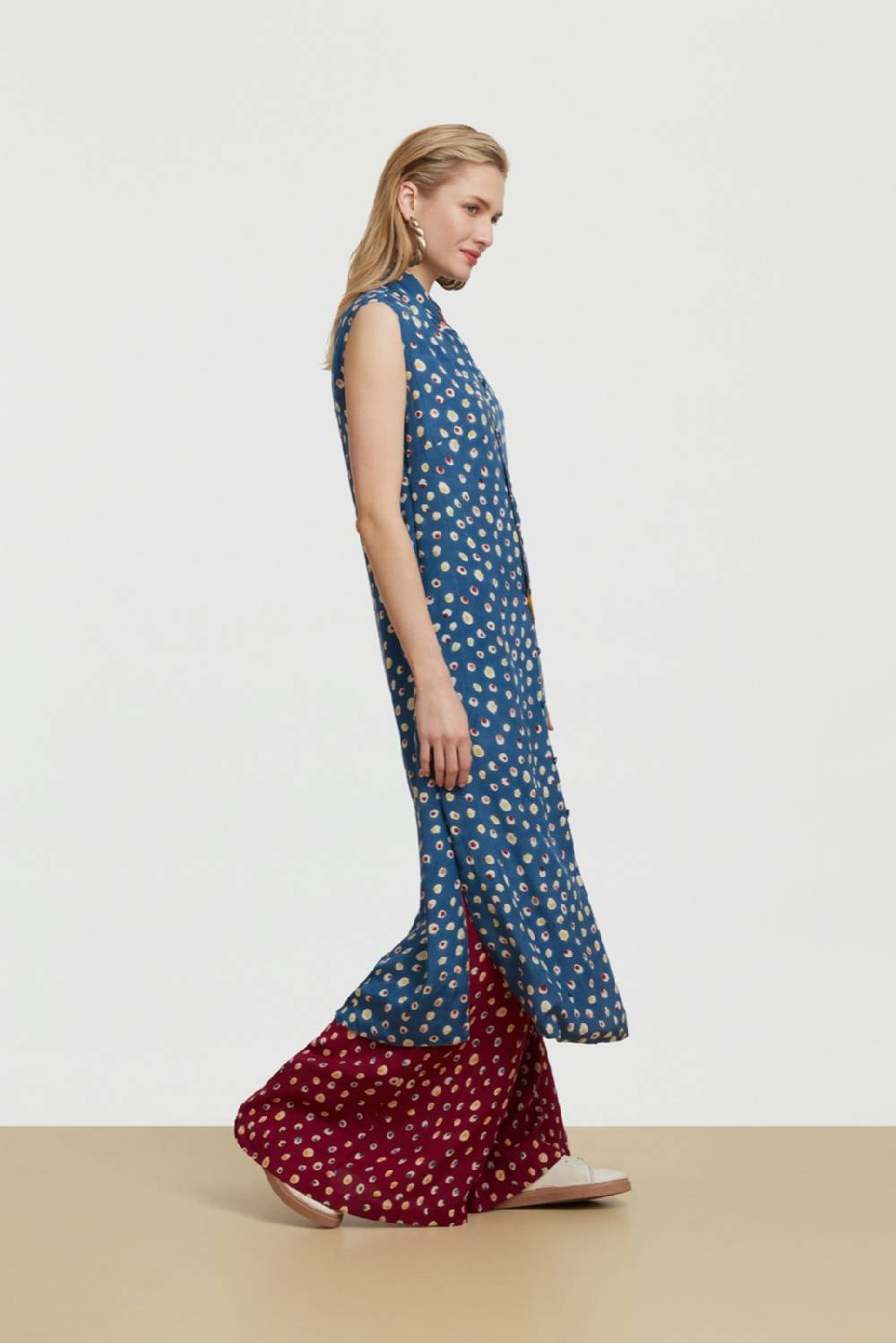 Lisa Corti pantalone evelyn bukhara dots purple Ultimo giorno