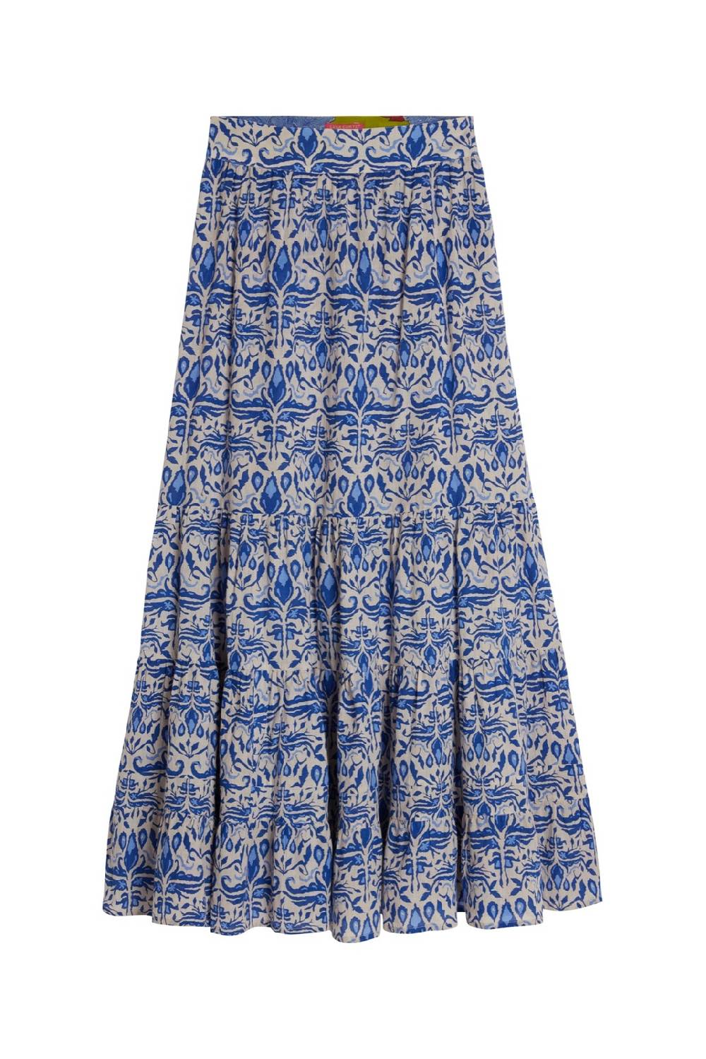 Lisa Corti gonna lehenga abhanery damasque blue Fino al 50% di sconto