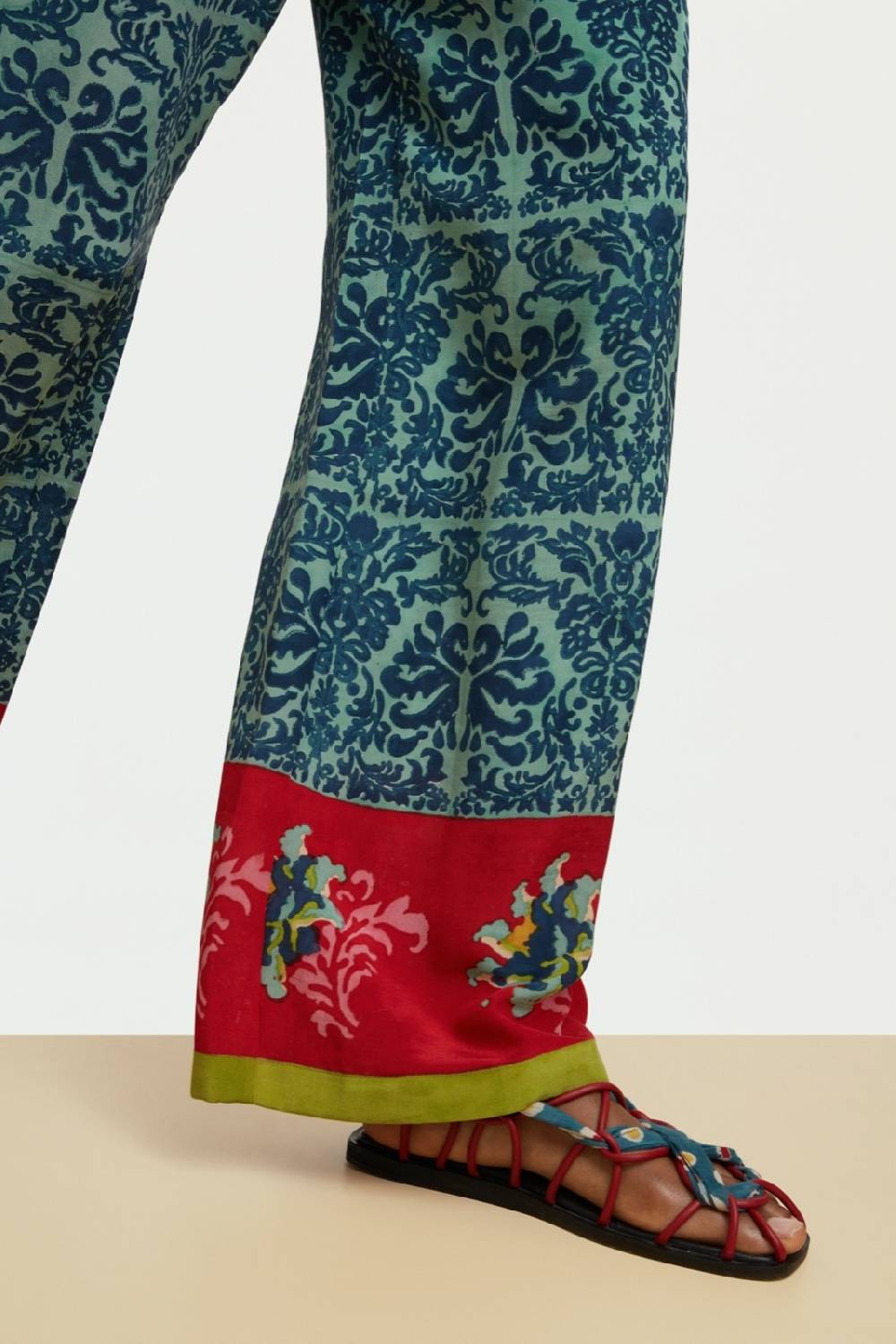 Lisa Corti pantalone burma tangeri flower coral Fino al 60% di sconto