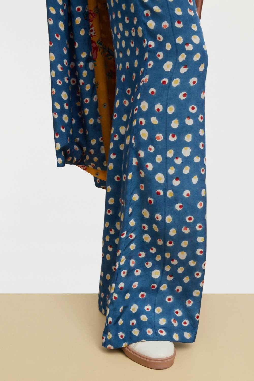 Lisa Corti pantalone evelyn bukhara dots teal Fino al 65% di sconto