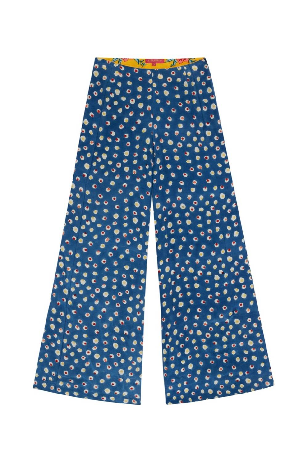 Lisa Corti pantalone evelyn bukhara dots teal Fino al 65% di sconto