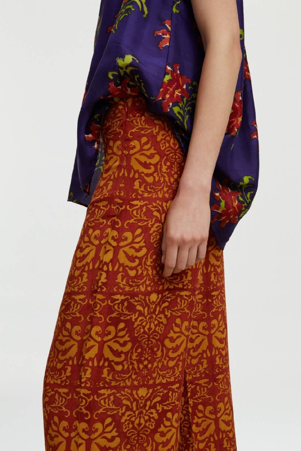 Lisa Corti pantalone burma tangeri flower purple Only for today