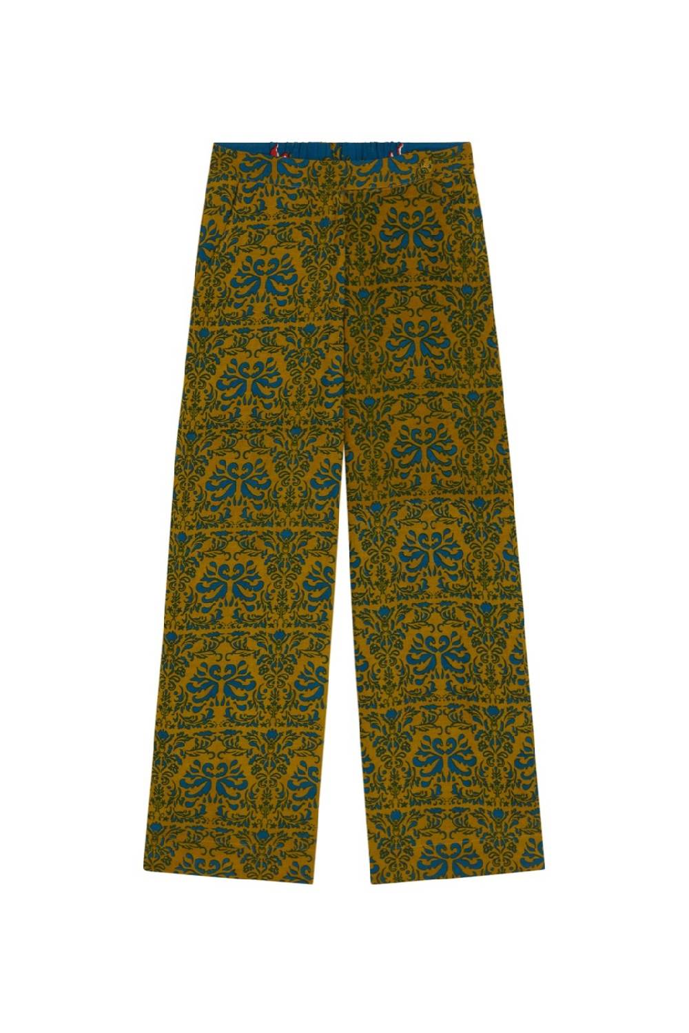 Lisa Corti pantalone myanmar tangeri damask olive green Discount Store per i nuovi prodotti