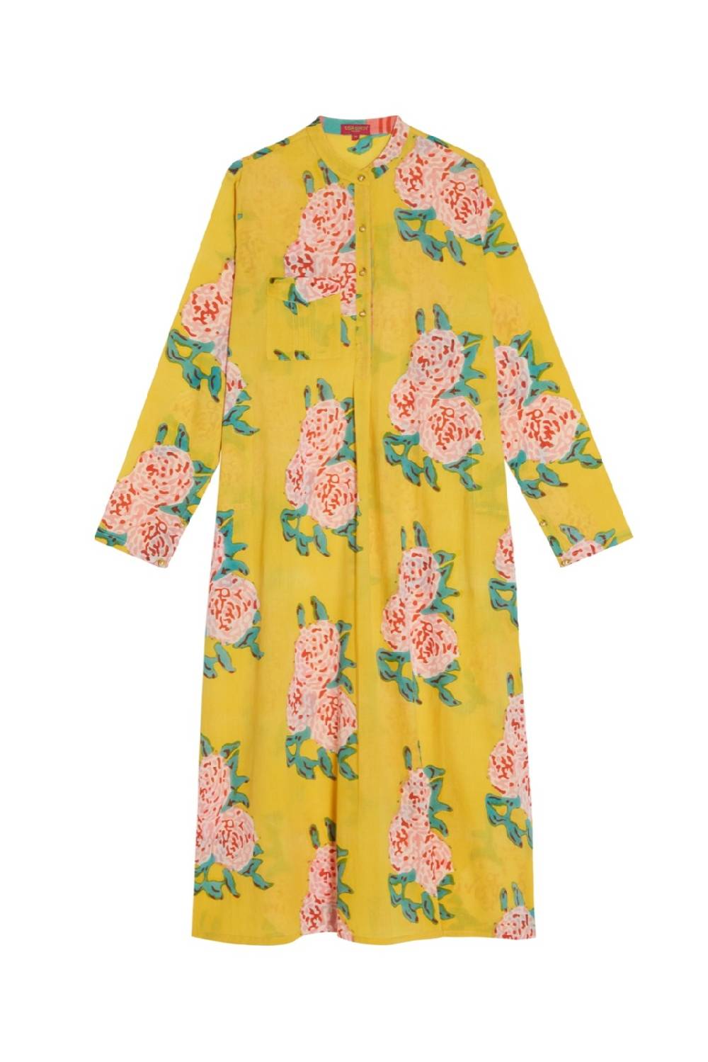 Lisa Corti kurta lunga leopard flower yellow Duty-free