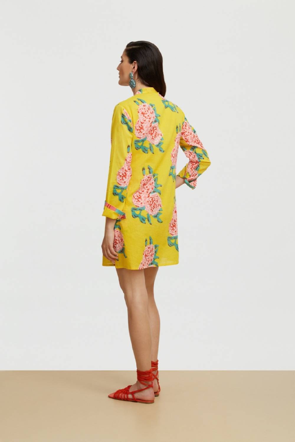 Lisa Corti kurta corta leopard flower yellow Sconti questo mese