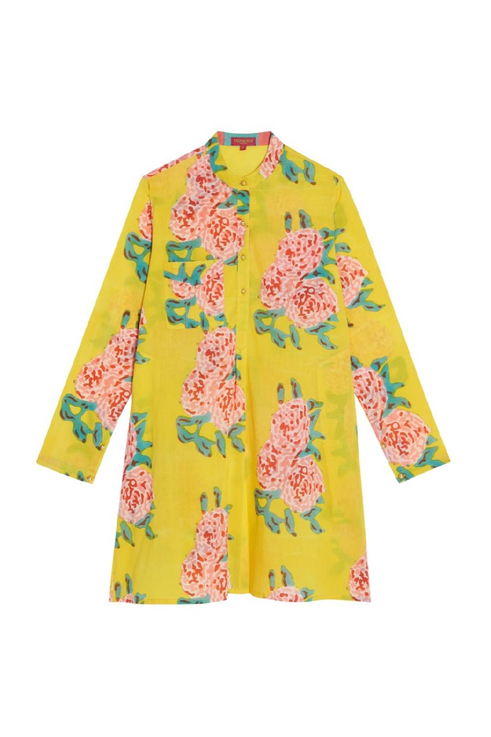 Lisa Corti kurta corta leopard flower yellow Sconti questo mese