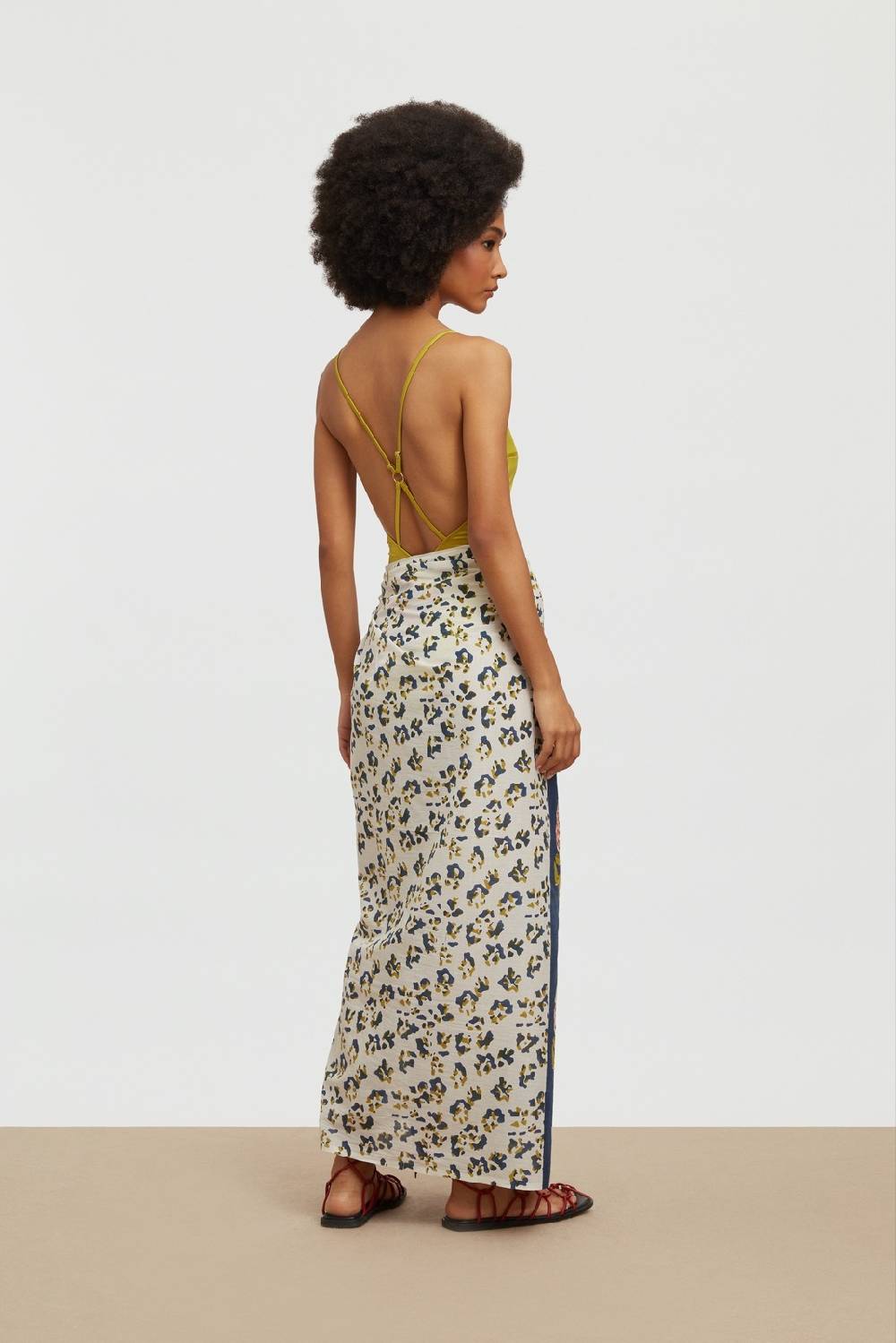 Lisa Corti pareo leopard stripes dark blue 2025