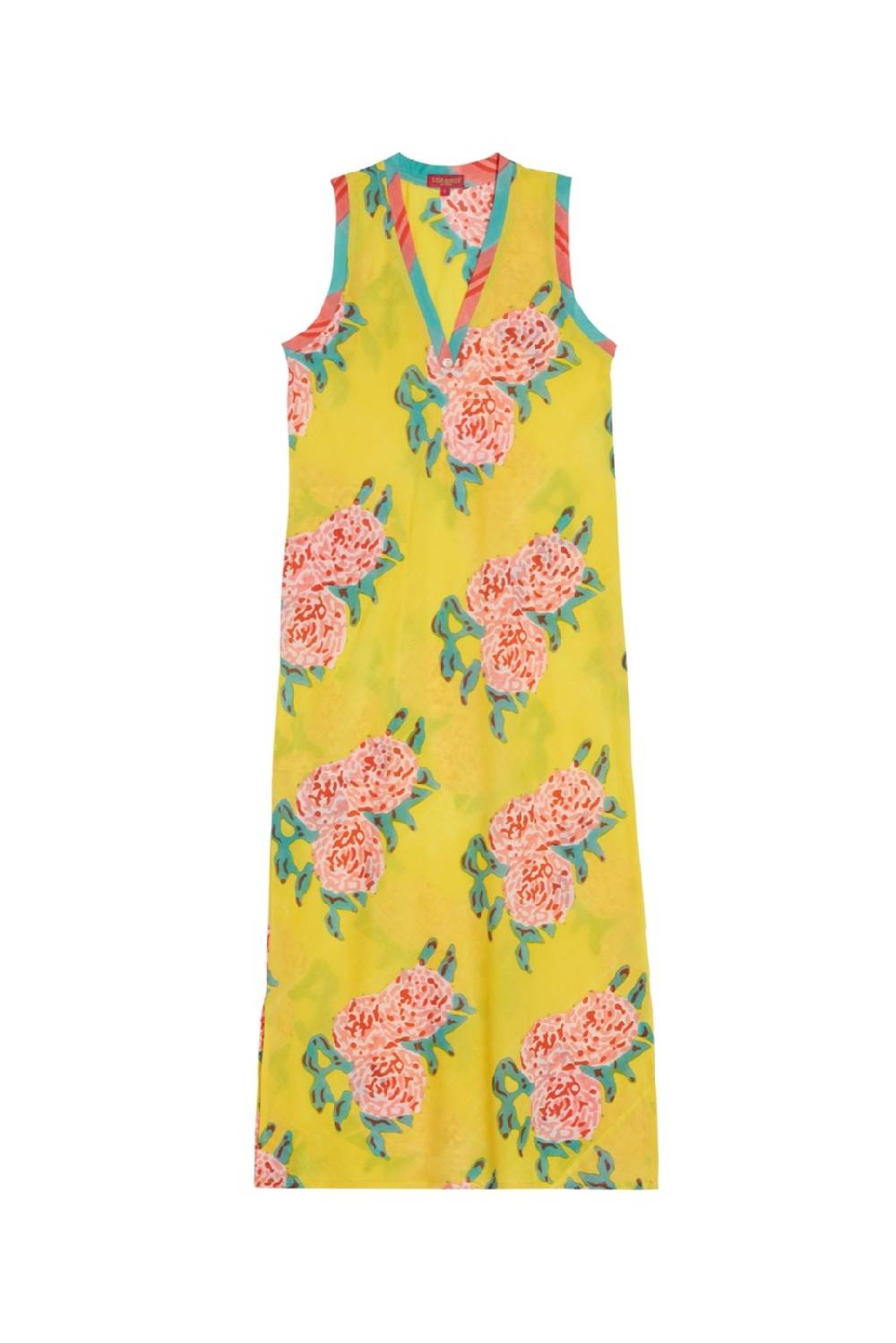 Lisa Corti abito cheack leopard flower yellow Italy