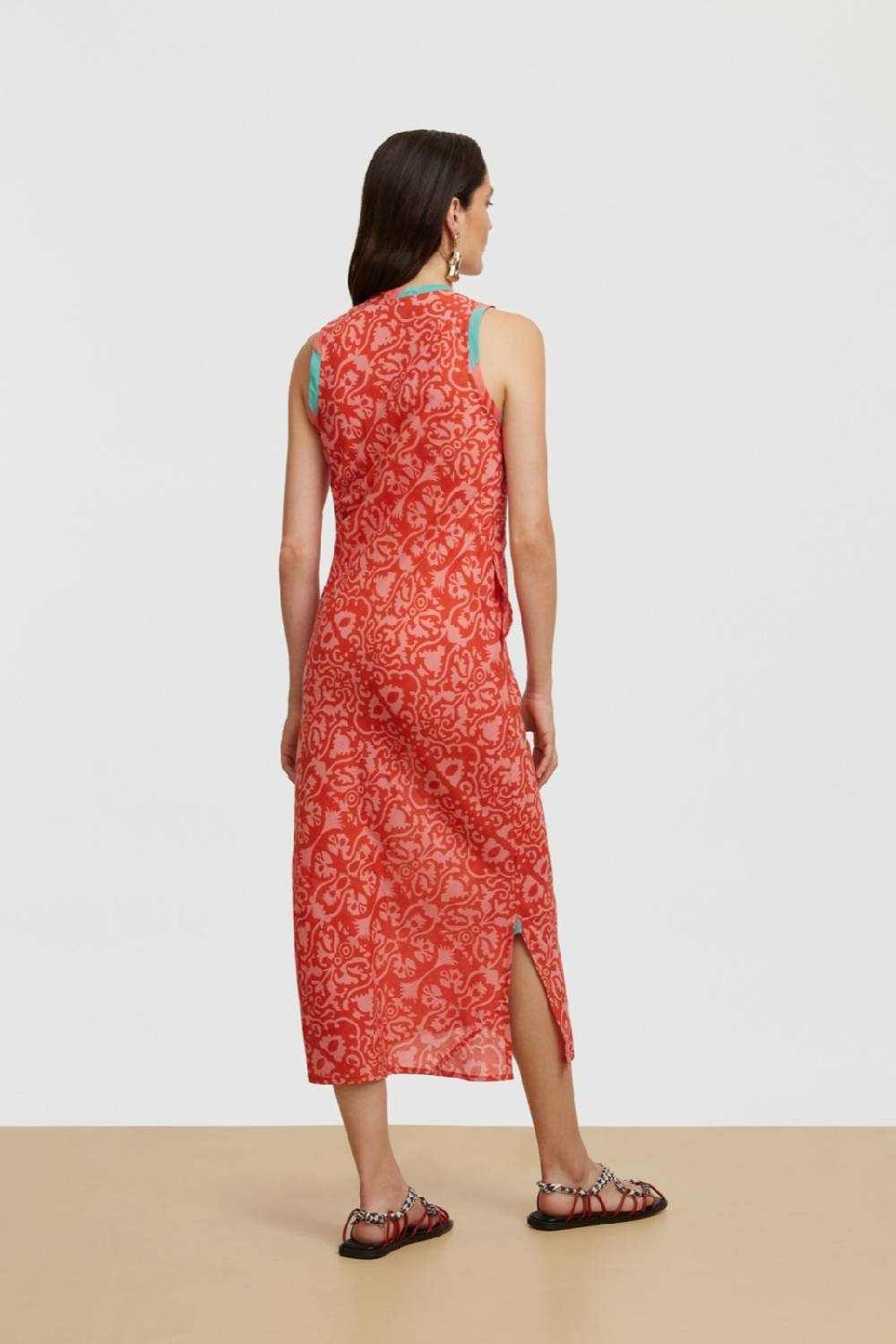 Lisa Corti abito cheack damask design red Italia