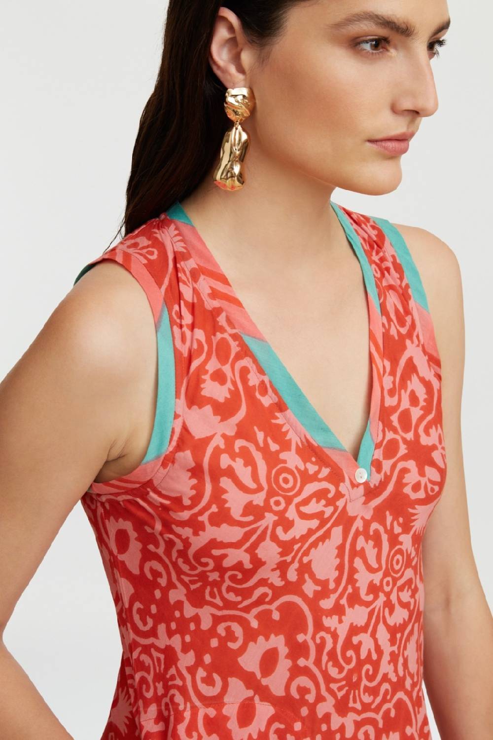 Lisa Corti abito cheack damask design red Italia