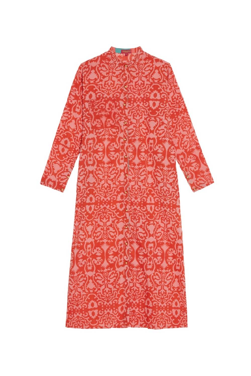 Lisa Corti kurta lunga aperta damask design red Vendita