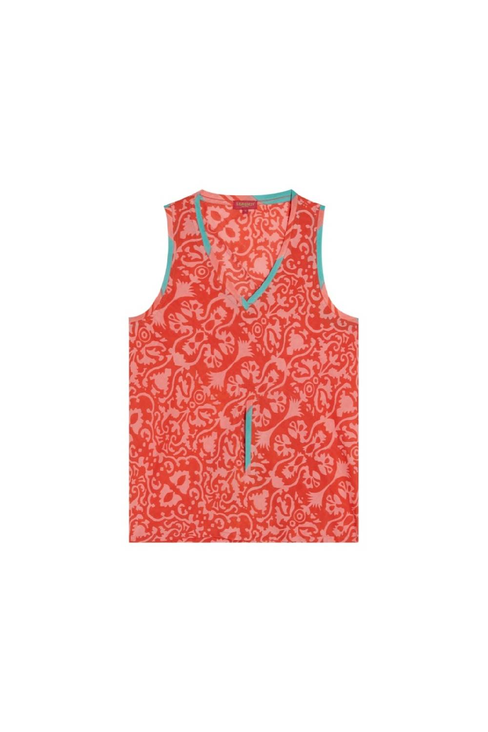 Lisa Corti top banyan damask design red Promozione