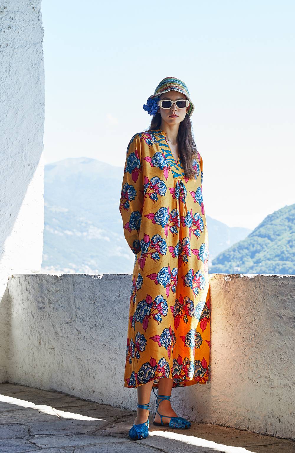Lisa Corti caftano radha rosa spina orange Negozi Online