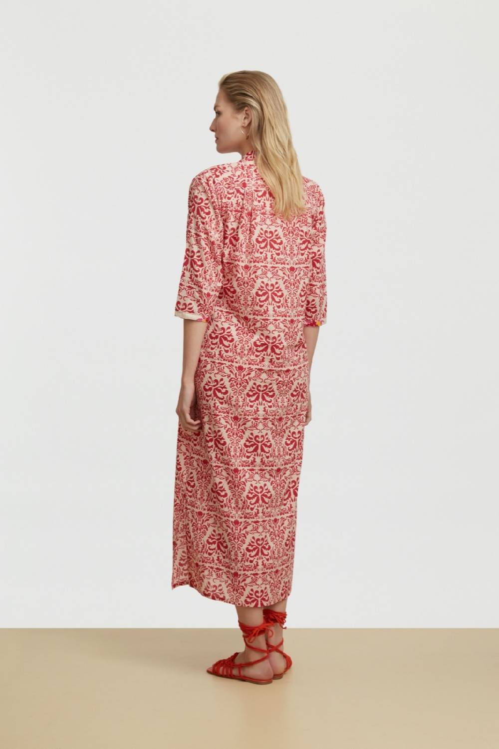 Lisa Corti caftano mirte tangeri damask natural Acquista Ora