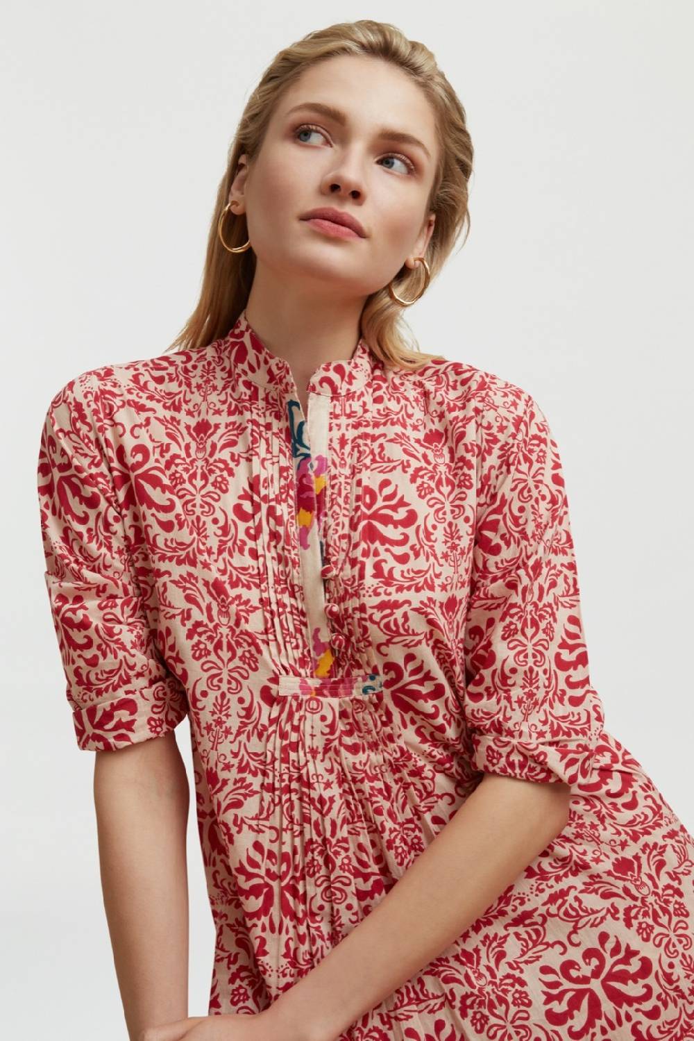 Lisa Corti caftano mirte tangeri damask natural Acquista Ora