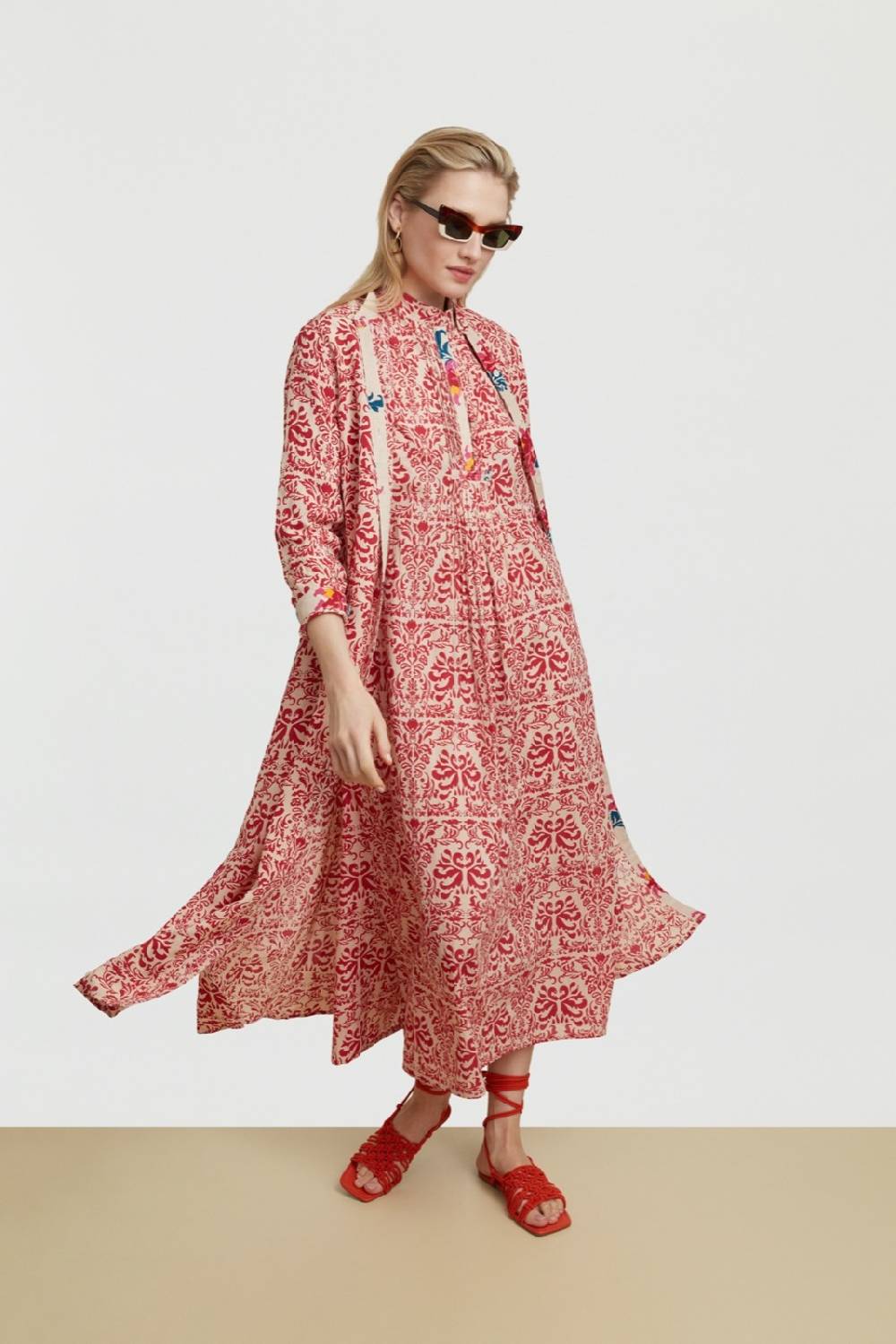 Lisa Corti caftano mirte tangeri damask natural Acquista Ora