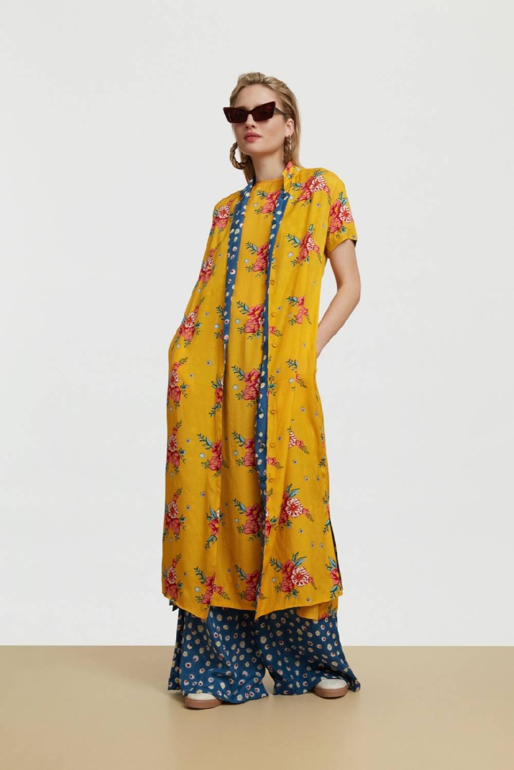 Lisa Corti abito myanmar bukhara flower gold Promozione Limitata