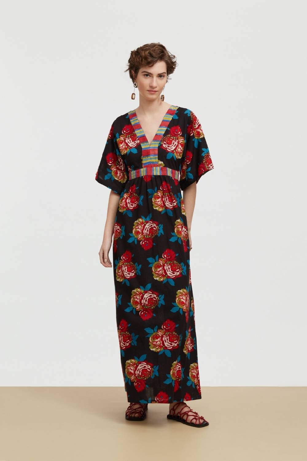 Lisa Corti abito pria bold rose black Sottocosto