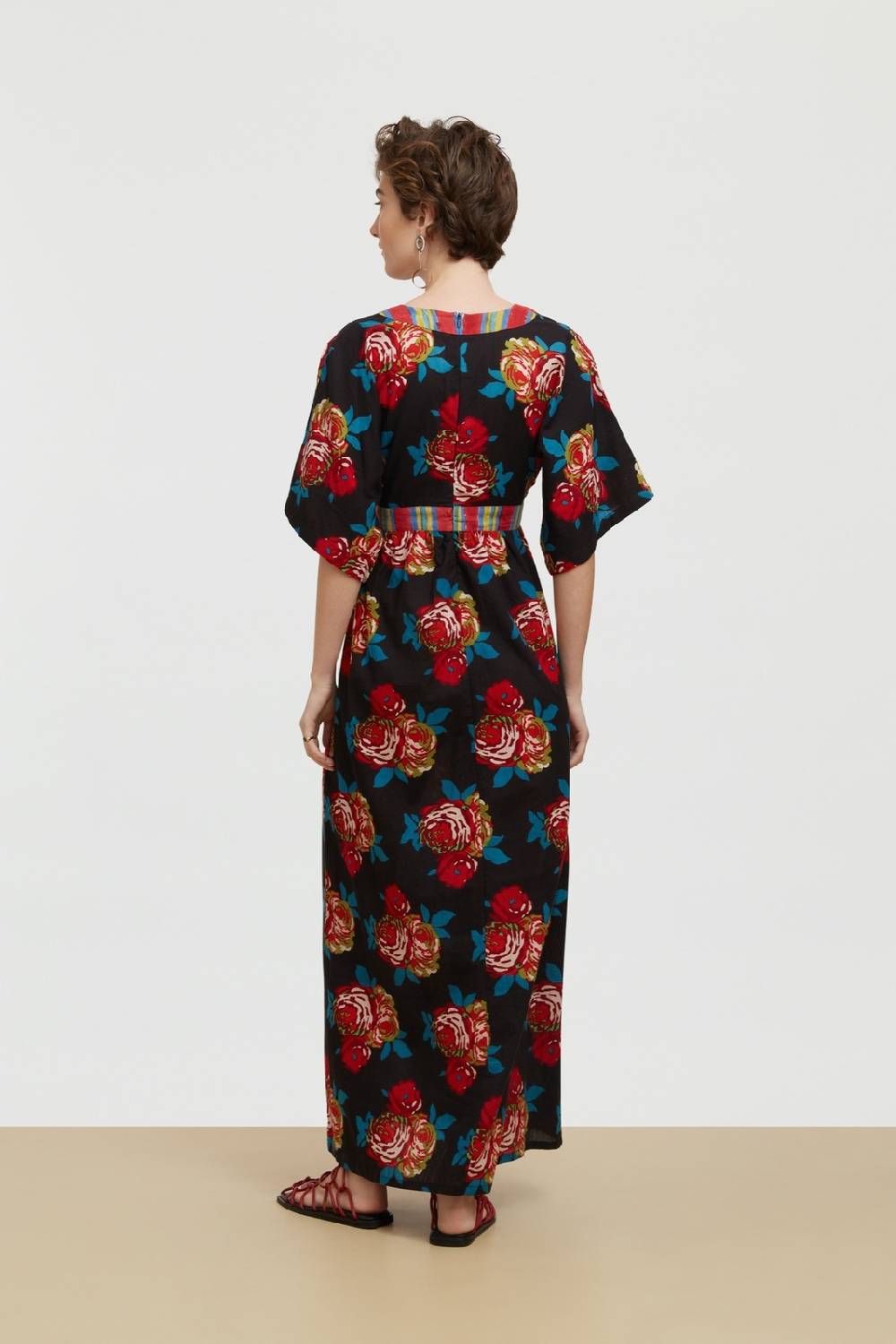 Lisa Corti abito pria bold rose black Sottocosto