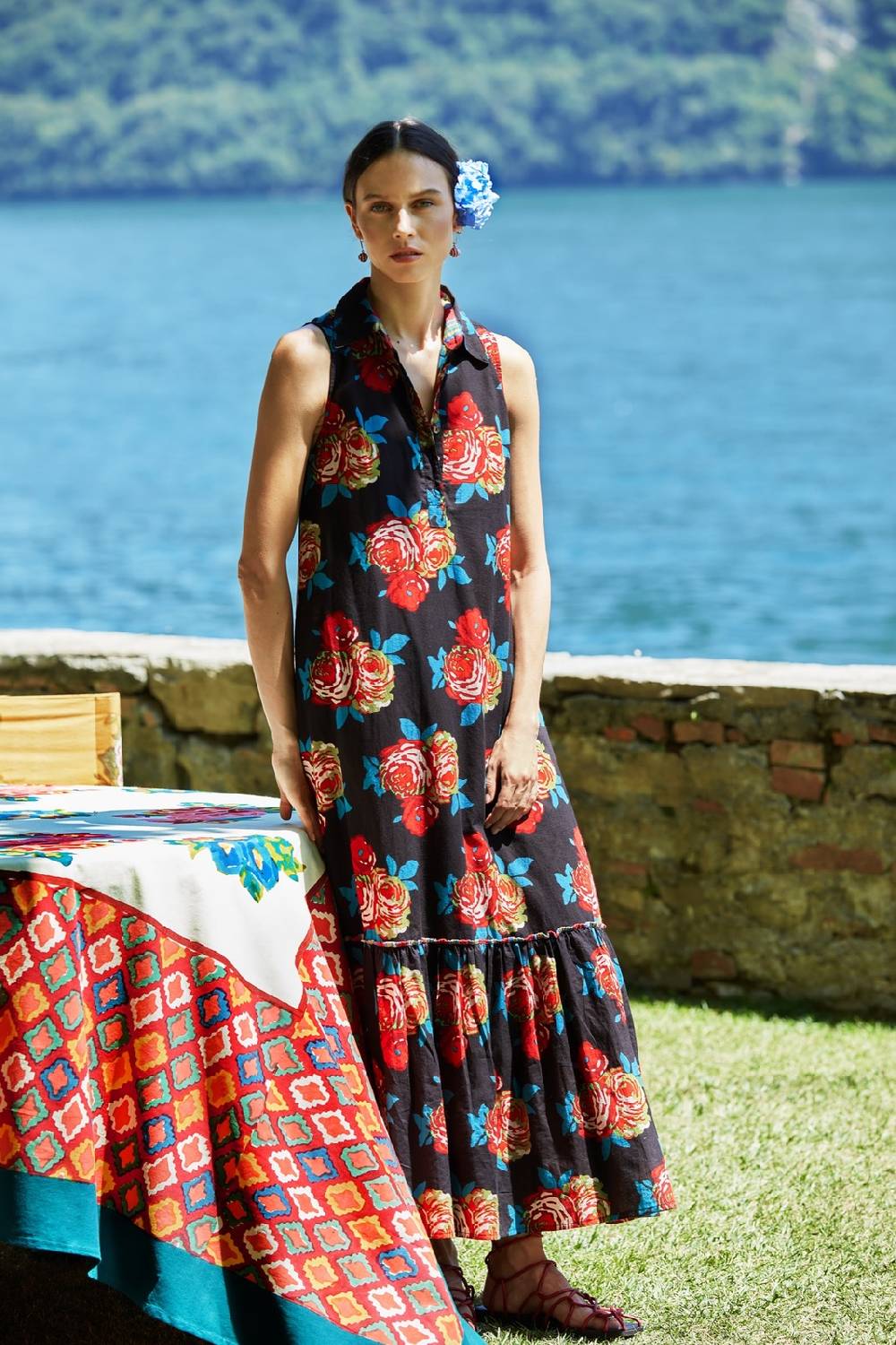 Lisa Corti abito asagao bold rose black Convenienza