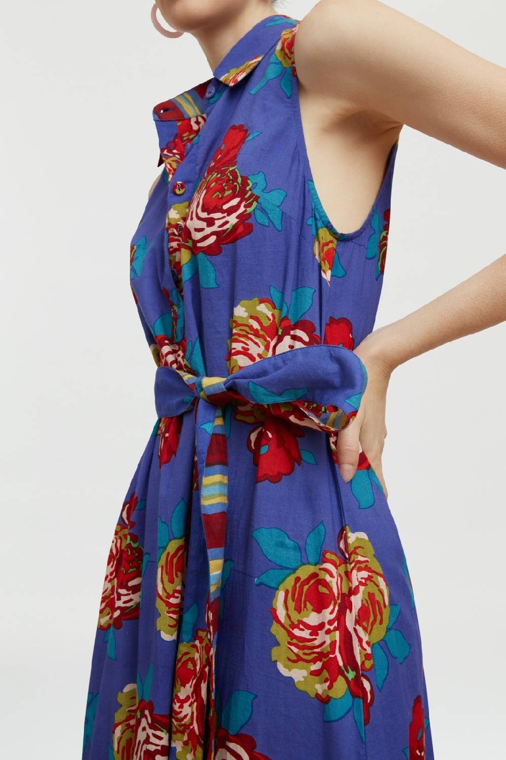 Lisa Corti abito asagao bold rose cobalt Novità