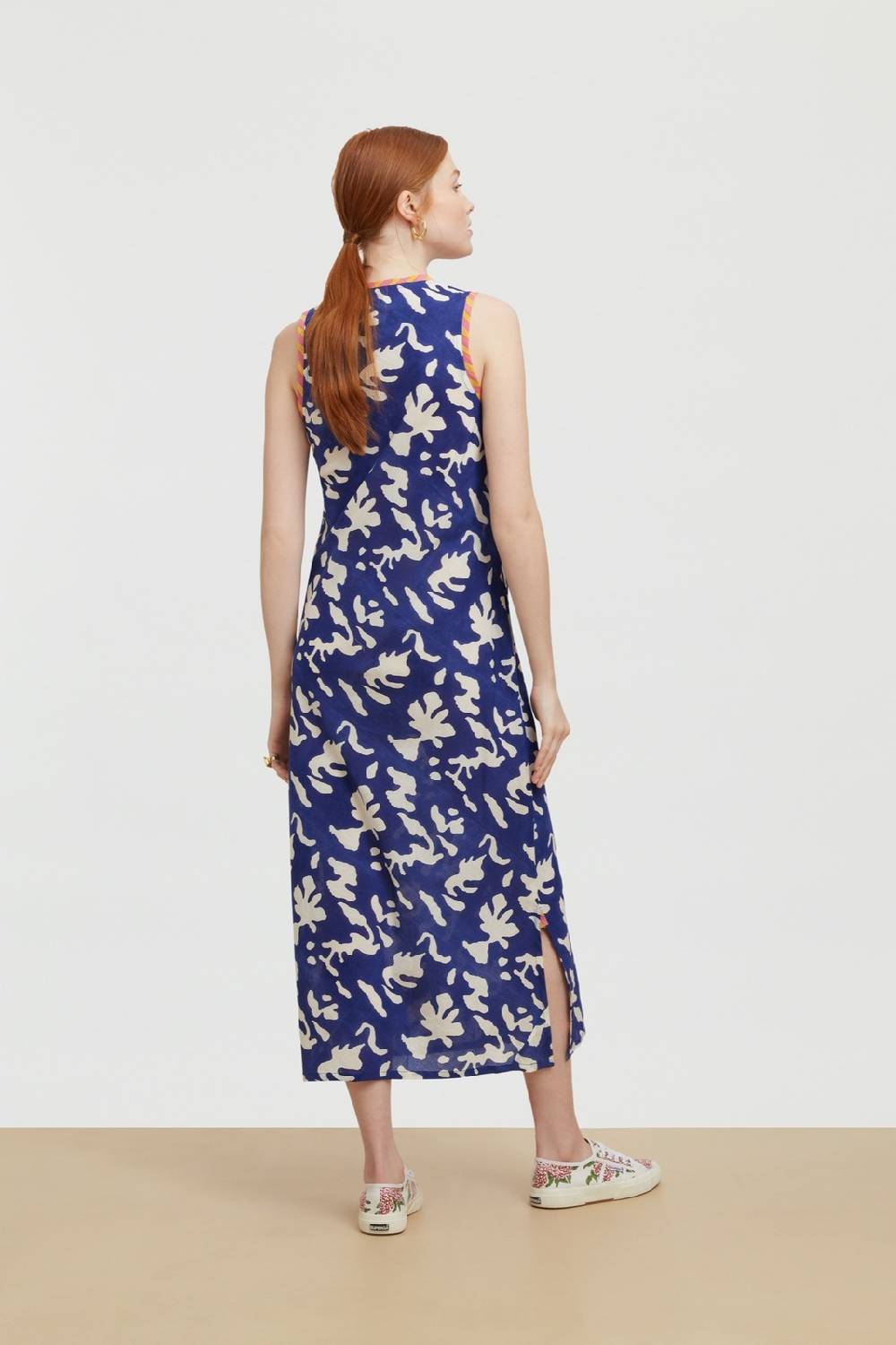 Lisa Corti abito cheack blue pot royal blue Sconto