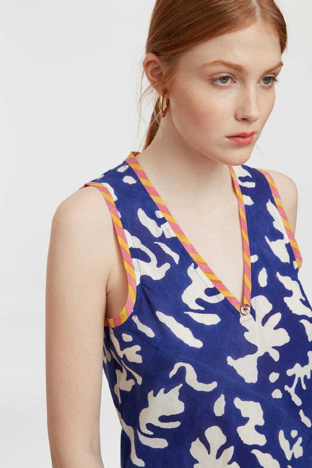 Lisa Corti abito cheack blue pot royal blue Sconto