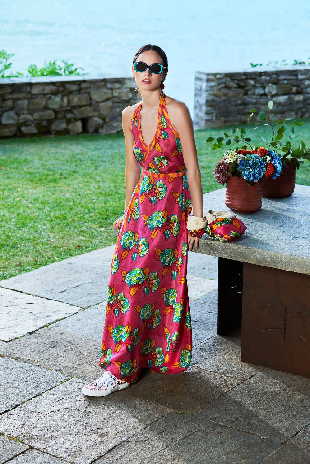 Lisa Corti abito panarea rosa spina geranium Online