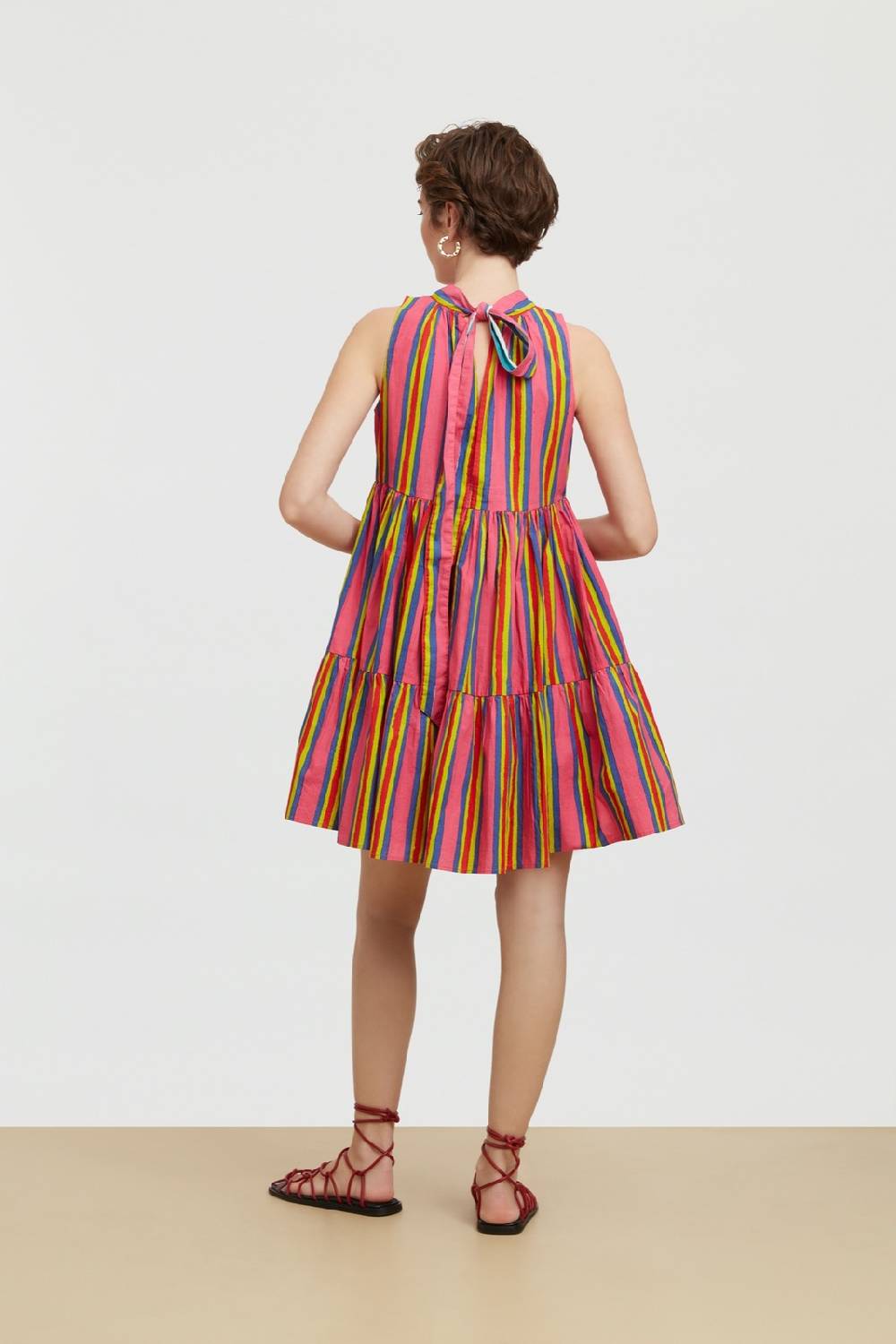 Lisa Corti abito jaipur crazy stripes fucsia Vendita Economica